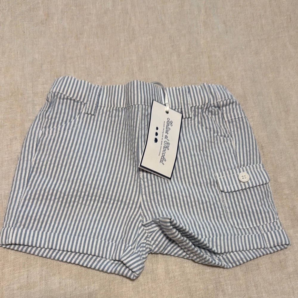 Tartine et Chocolat Blue and White Striped Shorts